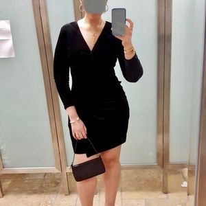 Calvin Klein long sleeve velvet little black dress, size 8
